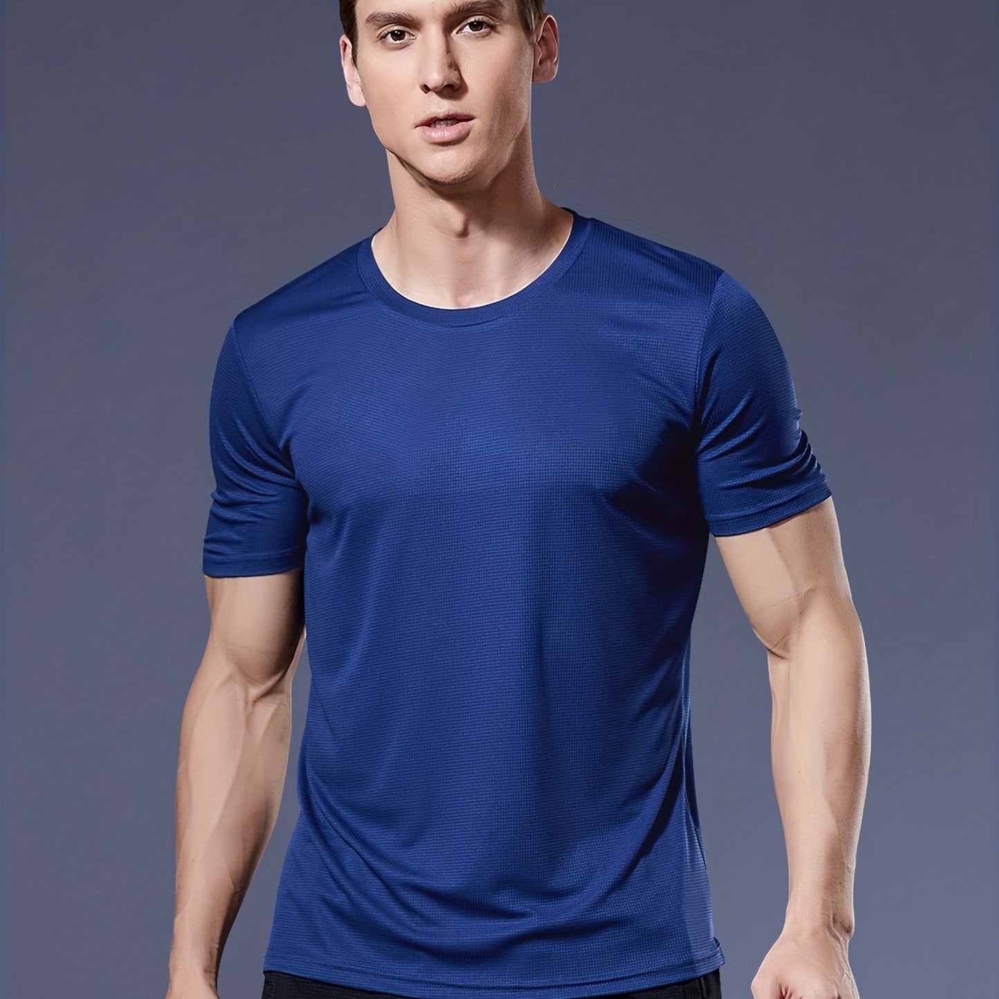 Mens Breathable Activewear Quick-Dry Ultra-Thin Lightweight Crew Neck Tshirt