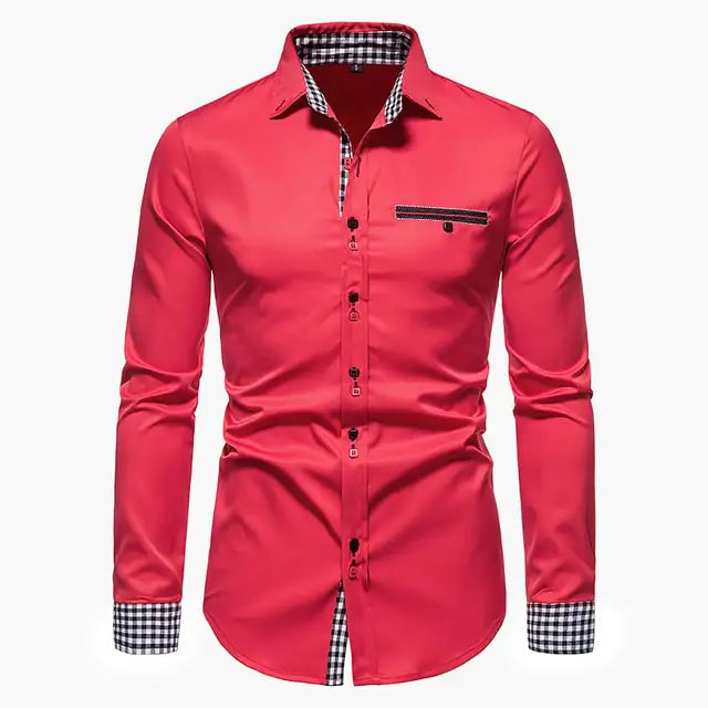 Mens Patchwork Formal Shirt