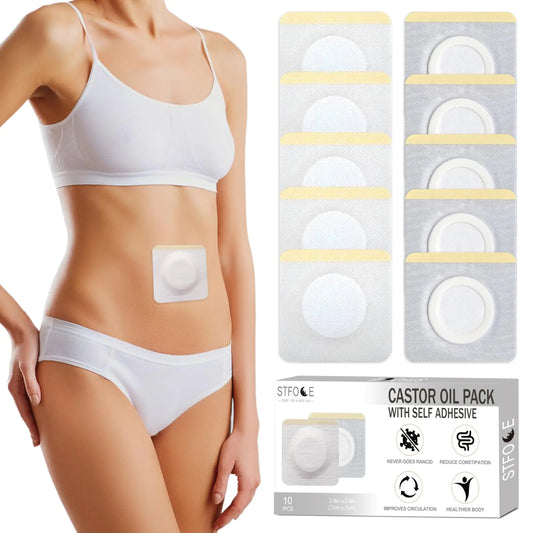 10pcs Organic Castor Oil Pack Wrap - Disposable Castor Oil Pack Highly Absorbent Castor Oil