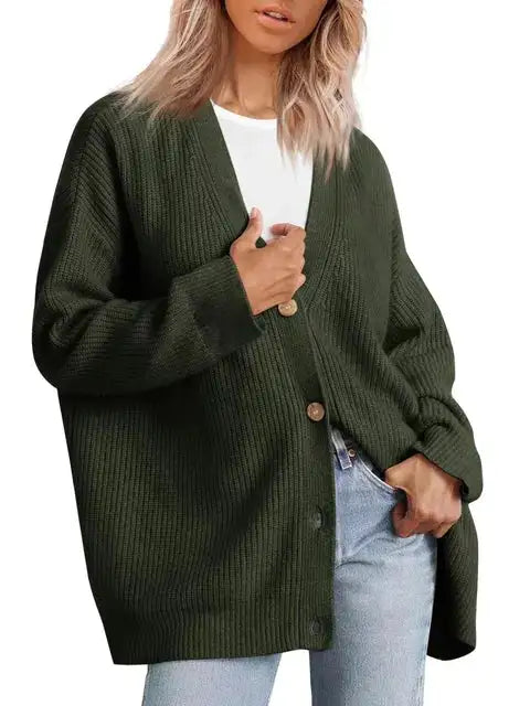 Womens Casual Cashmere Cardigan With V-Neck