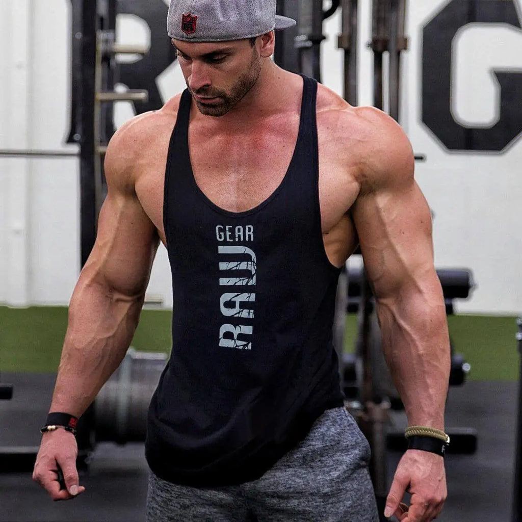 Mens Muscle Fit  Sleeveless Cotton Gym Tank Tops