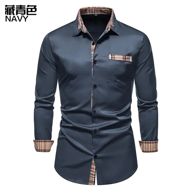 Mens Patchwork Formal Shirt