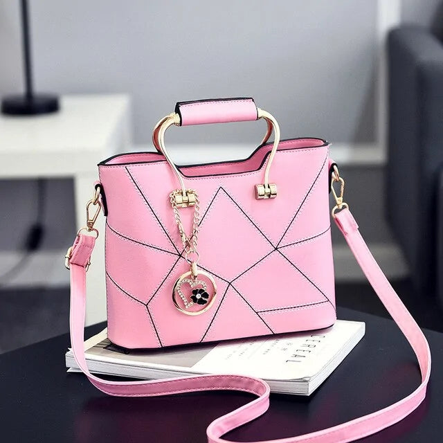 Womens Luxury Geometric Design Messenger Handbag