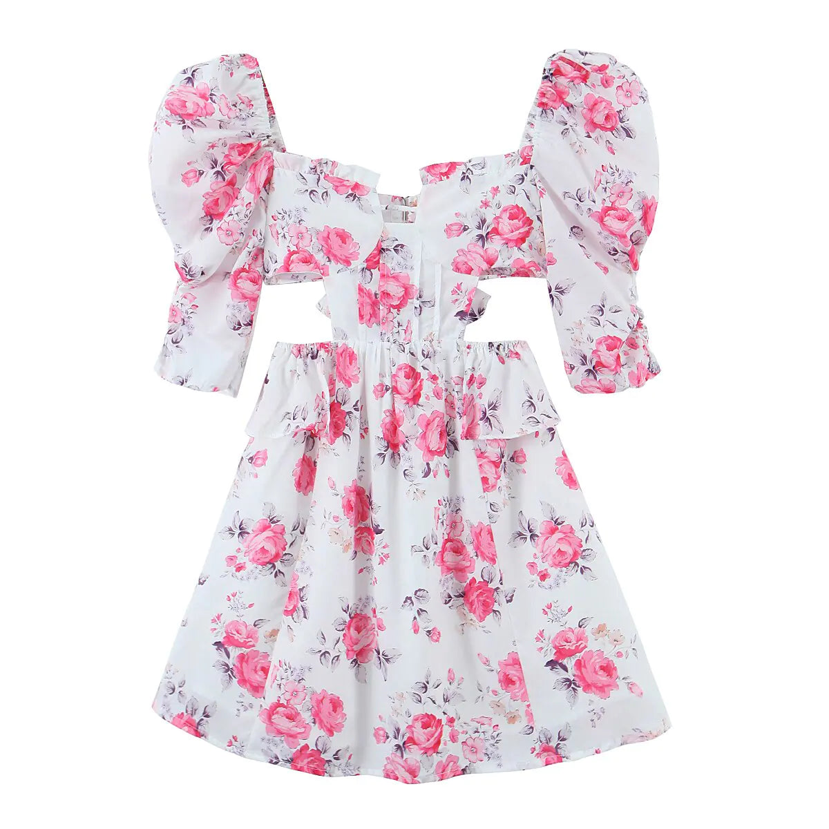 Womens Boho Inspired Pink Floral Dress