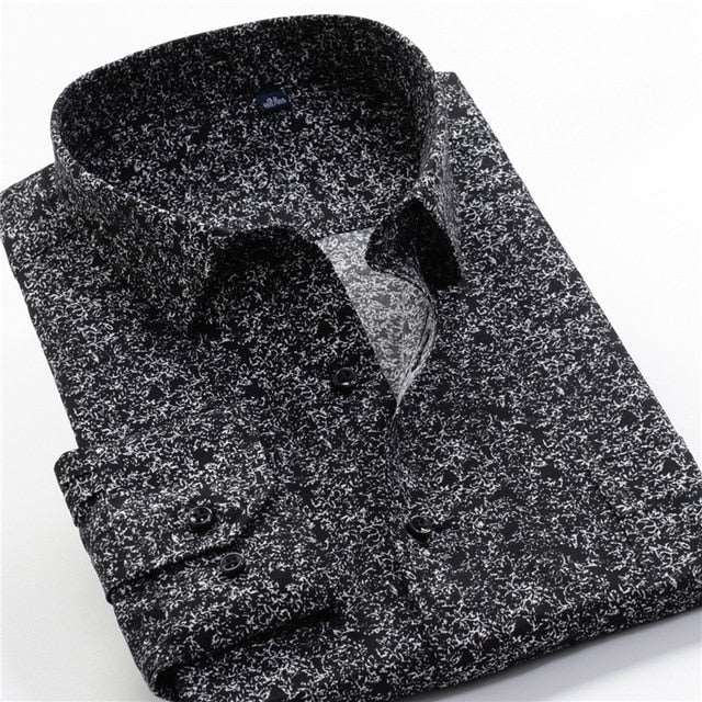 Mens Printed Casual Long Sleeve Shirt