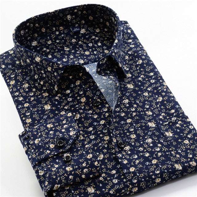 Mens Printed Casual Long Sleeve Shirt