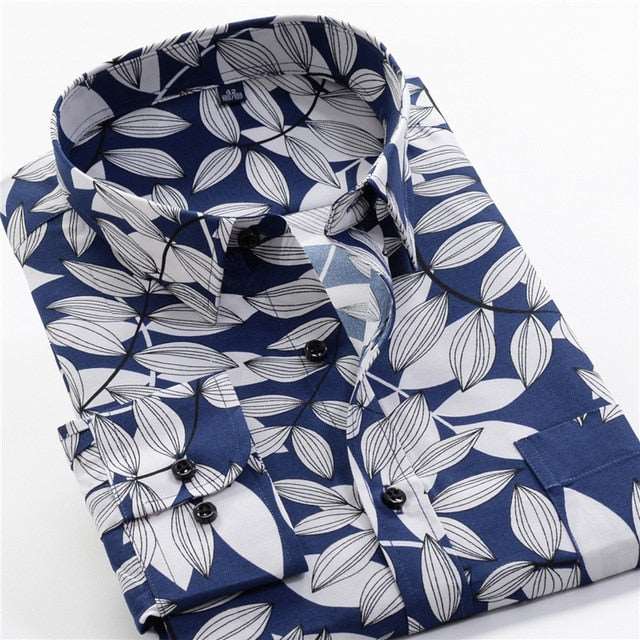 Mens Printed Casual Long Sleeve Shirt