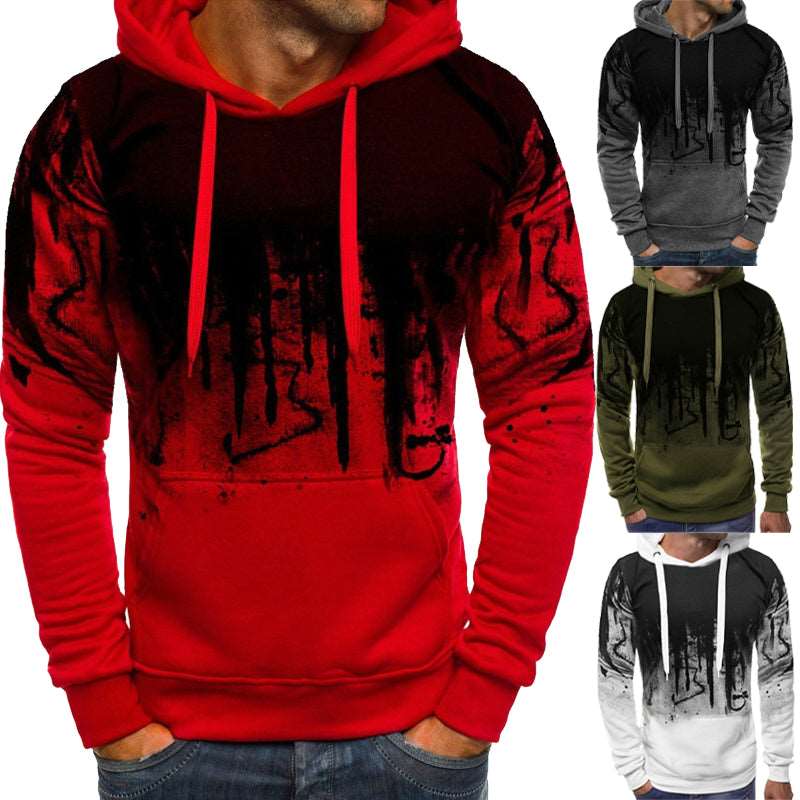 Mens Camouflage Long Sleeved Hoodies Casual Sweatshirt