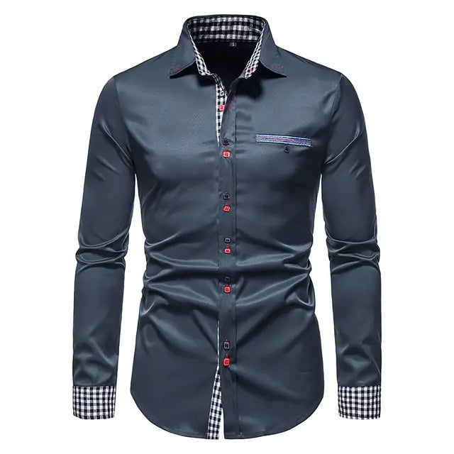 Mens Patchwork Formal Shirt