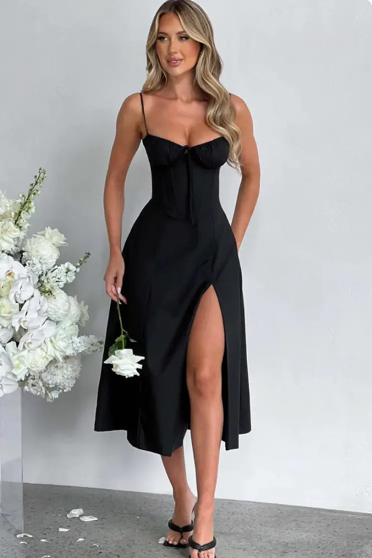 Womens Strappy Summer Midi Dress