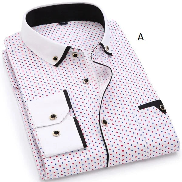 Mens Casual Long Sleeved Printed Shirt