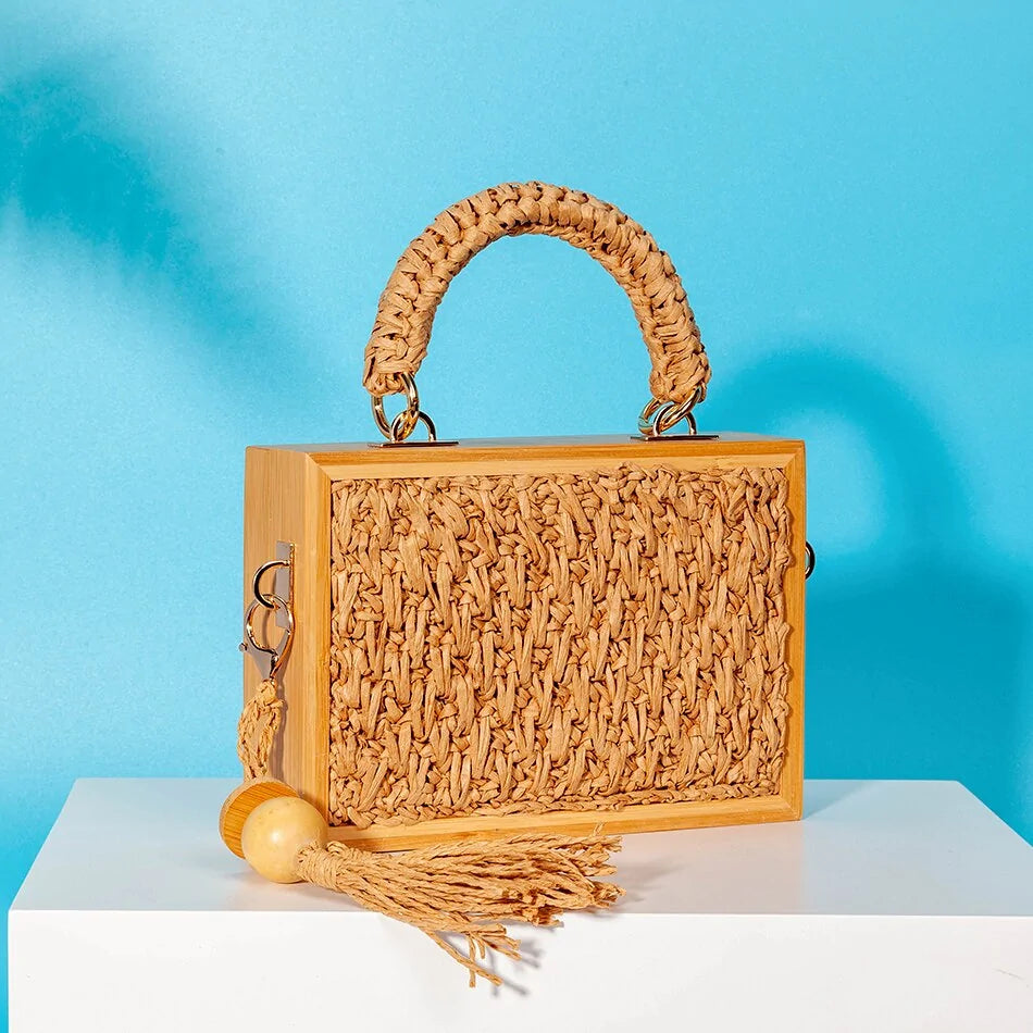 Womens Summer Retro Woven Straw Bags