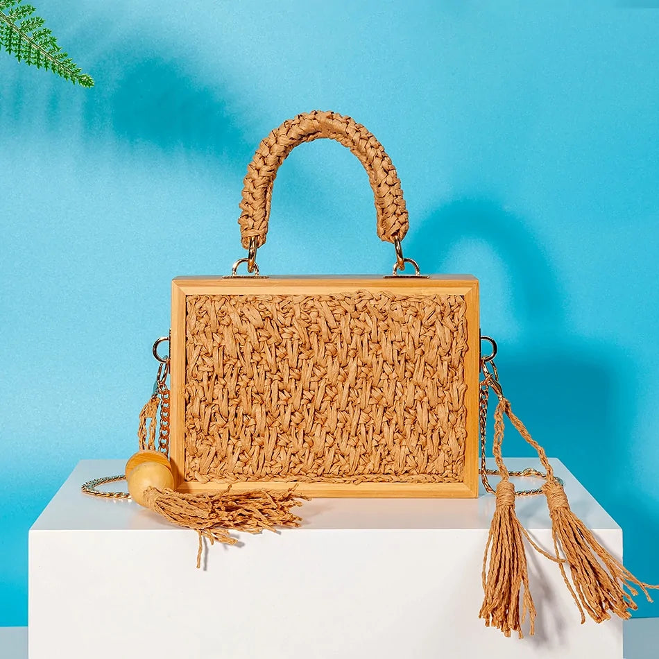 Womens Summer Retro Woven Straw Bags