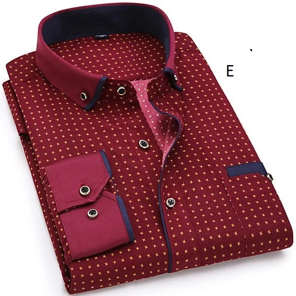 Mens Casual Long Sleeved Printed Shirt