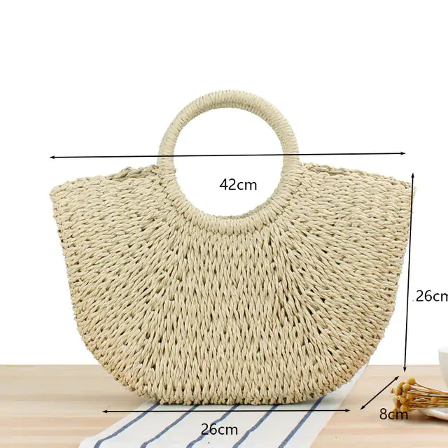 Womens Handmade Straw Bag