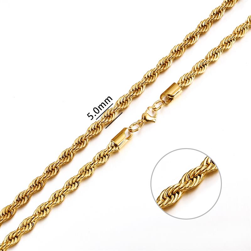 Mens Rope Stainless Steel Chain