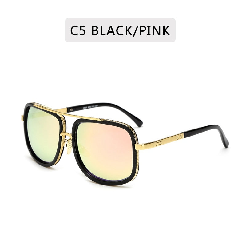 Unisex Square Metal Sunglasses Vintage High Quality Gafas Oculos De Sol