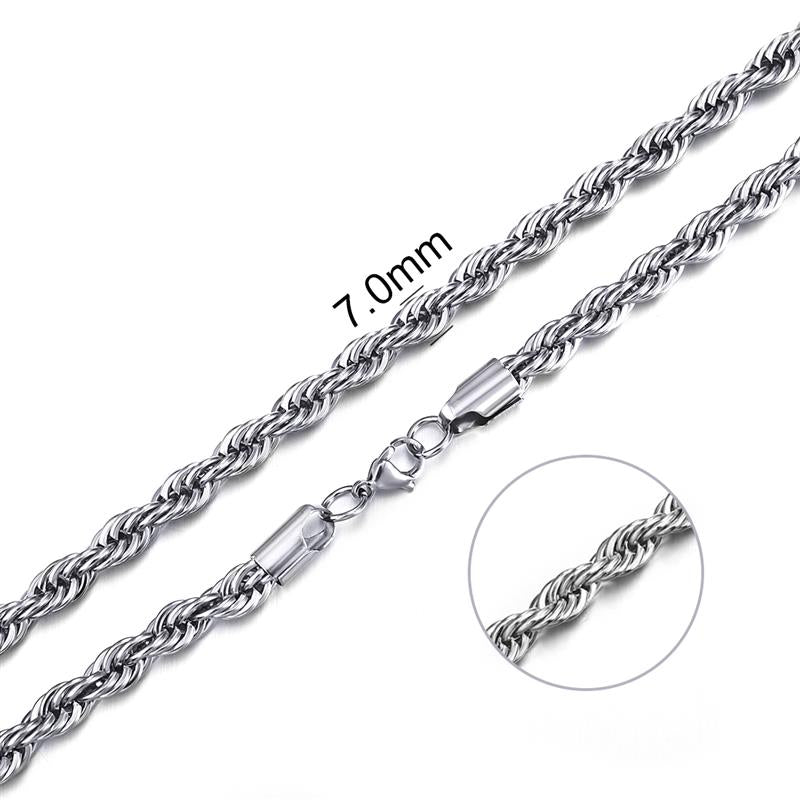 Mens Rope Stainless Steel Chain