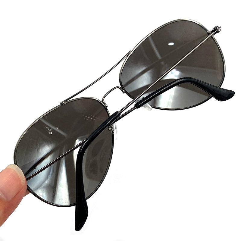 Travel Vintage Oval Frame Metal Eyewear Lens Uv400