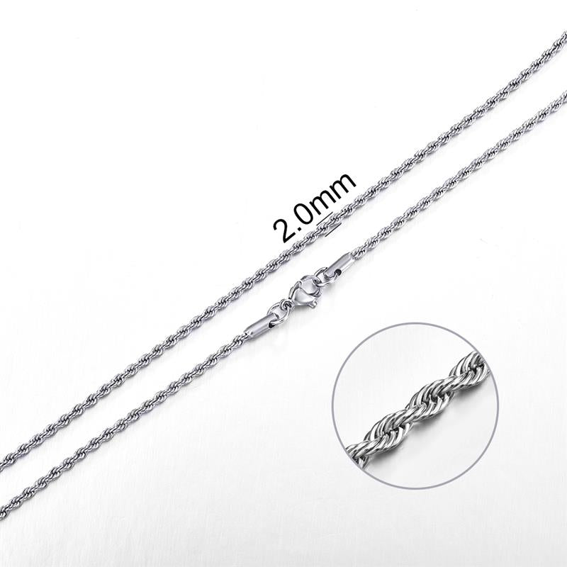 Mens Rope Stainless Steel Chain