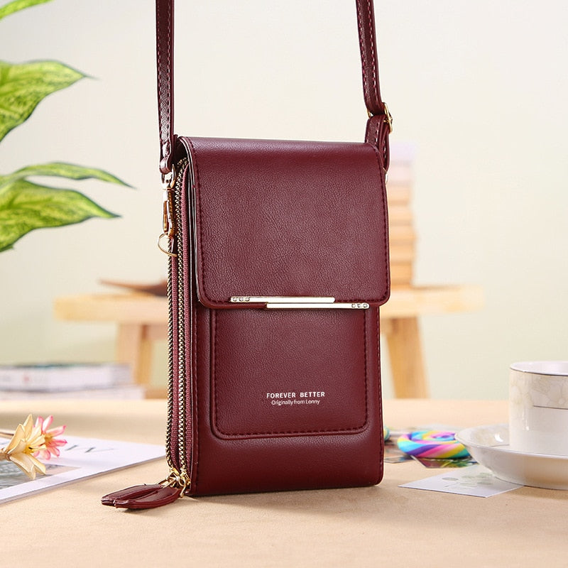 Womens Wallet Touch Screen Cell Phone Shoulder Strap Crossbody Bag