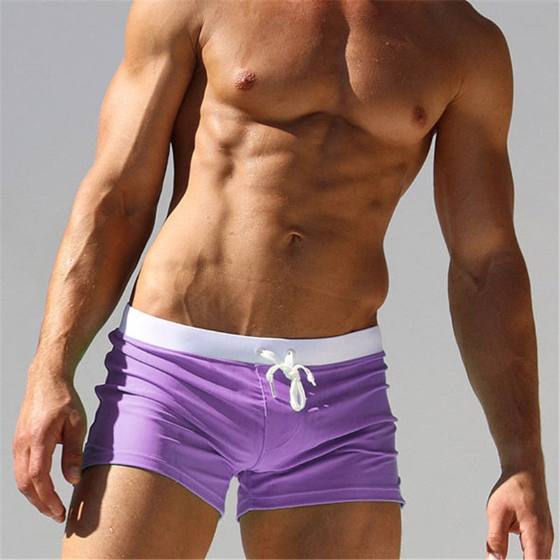 Mens Summer Boxer Shorts Swimming Trunks