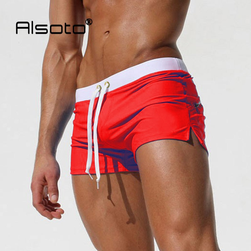 Mens Summer Boxer Shorts Swimming Trunks