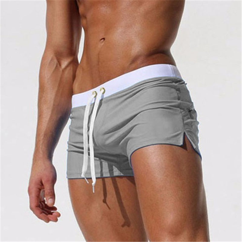 Mens Summer Boxer Shorts Swimming Trunks