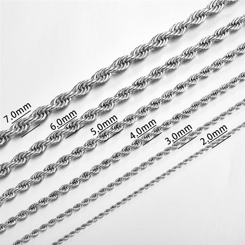 Mens Rope Stainless Steel Chain