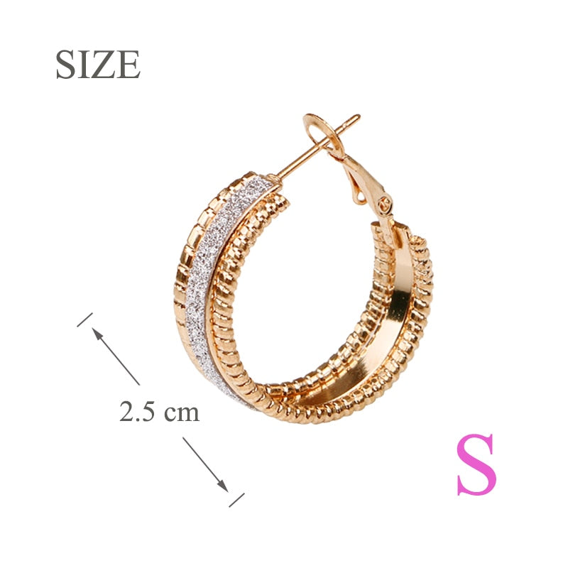 Gold color Small Hoop Earrings for women  round 25mm