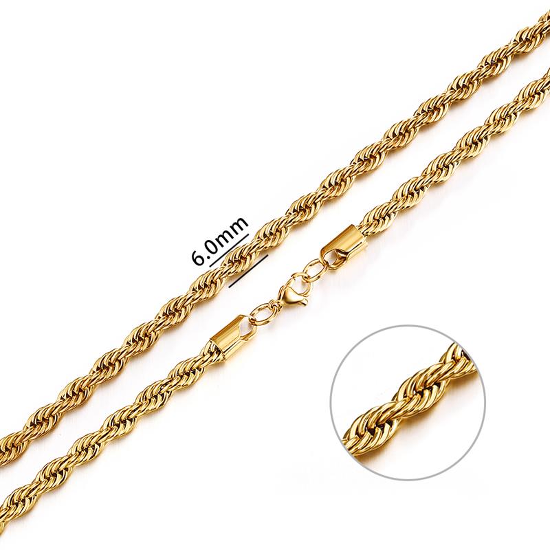 Mens Rope Stainless Steel Chain