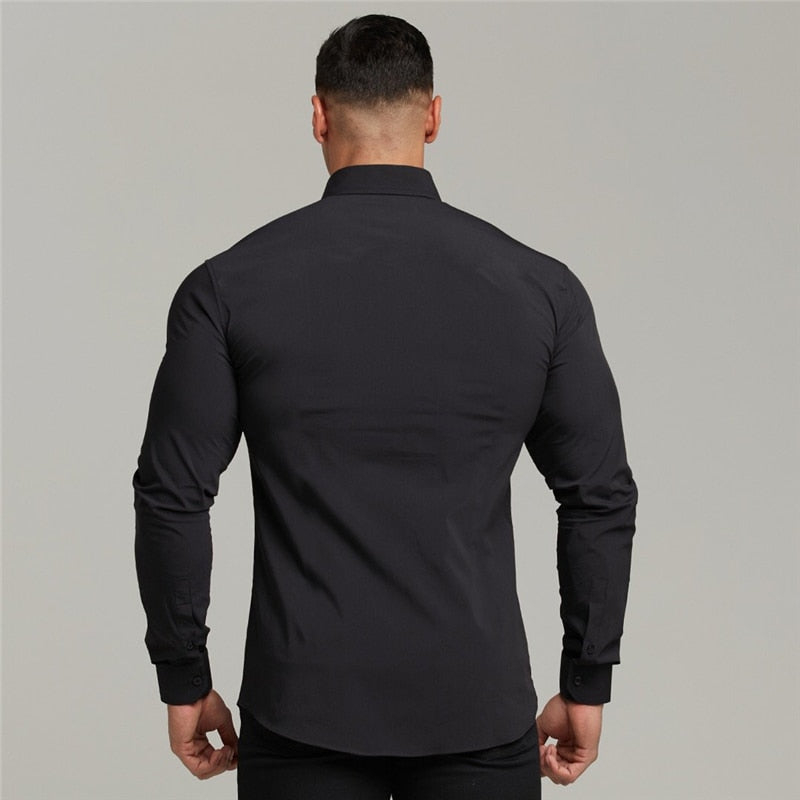 Alloaone Business Casual Shirts Men Fashion Print Slim Fit Dress Shirt Long  Sleeve Plus Size Clothes Black M : : Clothing, Shoes & Accessories