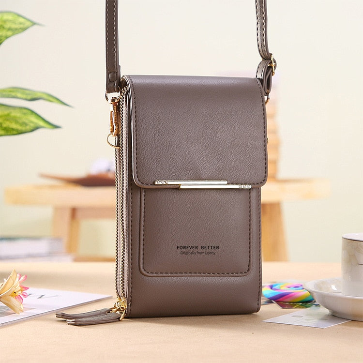 Womens Wallet Touch Screen Cell Phone Shoulder Strap Crossbody Bag