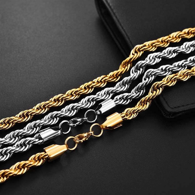 Mens Rope Stainless Steel Chain