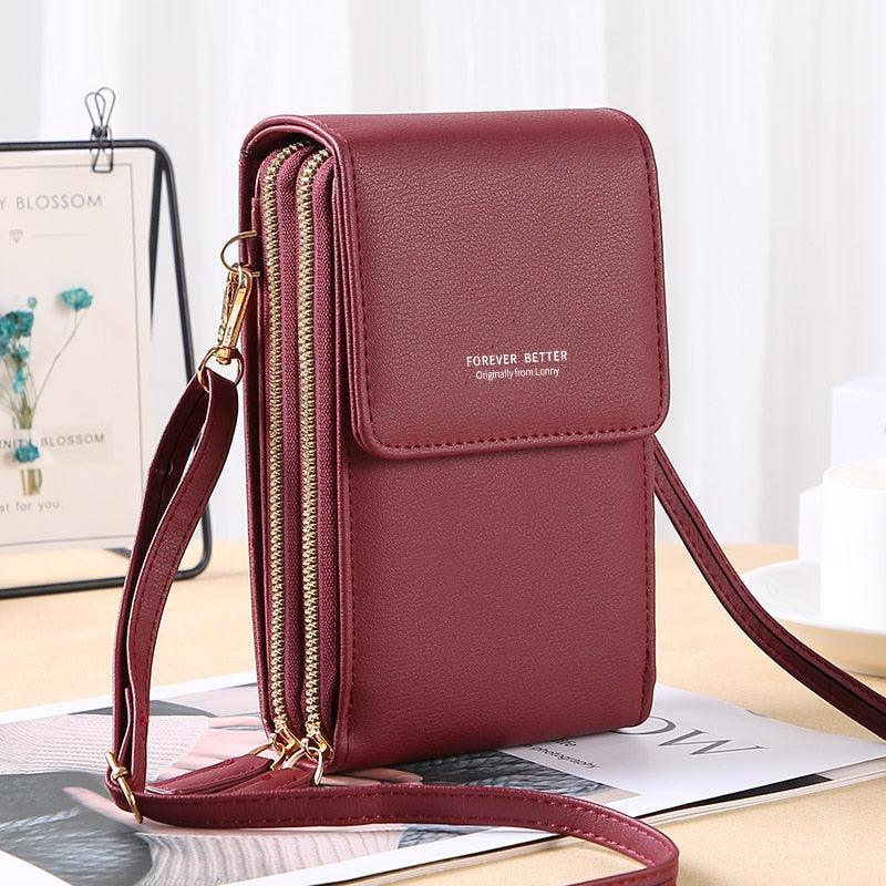 Womens Wallet Touch Screen Cell Phone Shoulder Strap Crossbody Bag