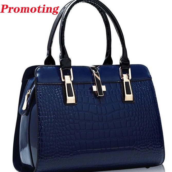 Womens PU Leather Patent Luxury Handbag