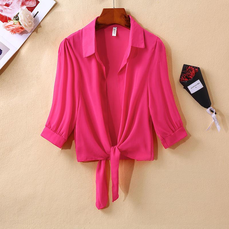 Womens Half-Sleeved Chiffon Top