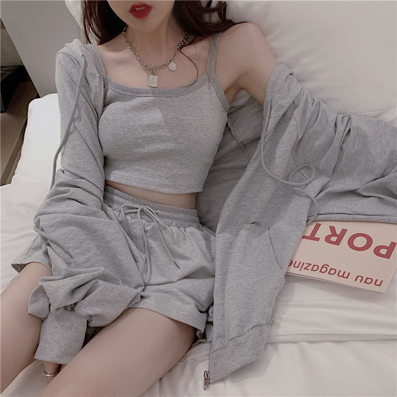 Womens 3 Piece Pyjama Set with Shorts