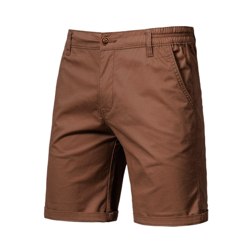 Mens Summer Solid Casual Elastic Waist Beach Shorts