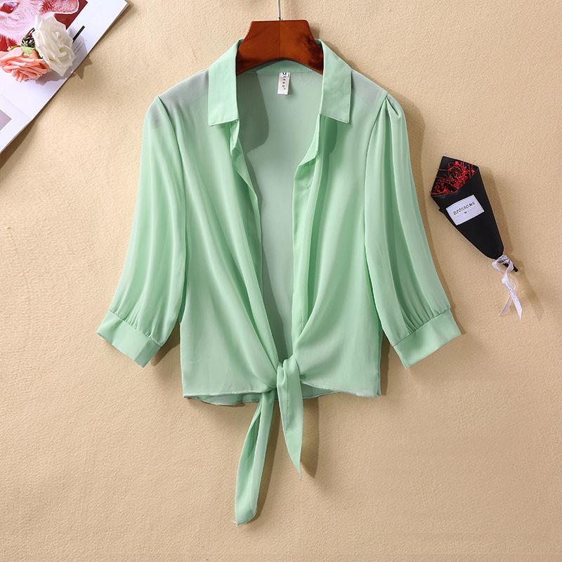 Womens Half-Sleeved Chiffon Top