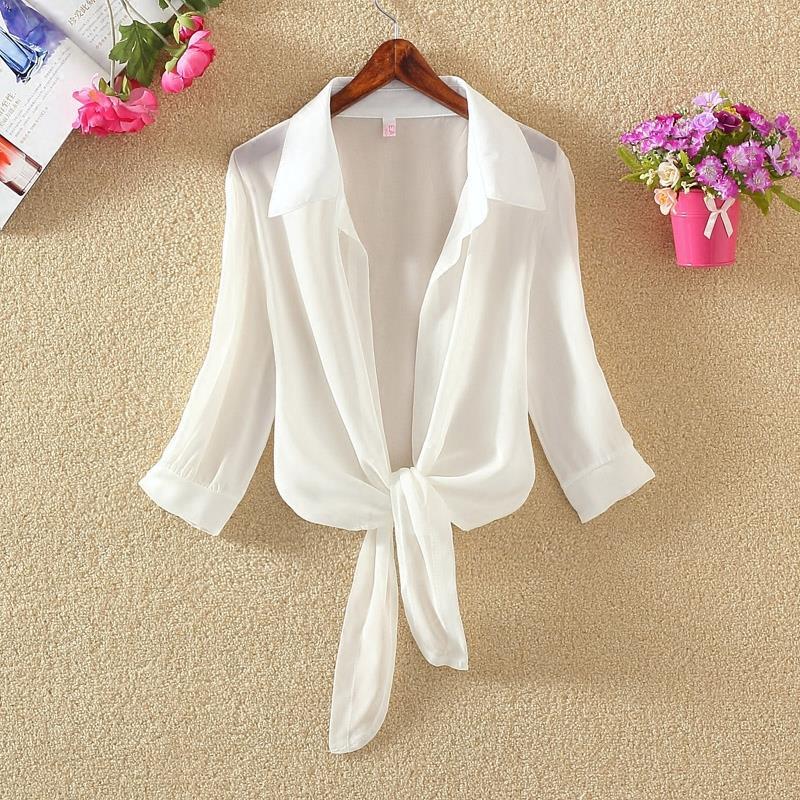 Womens Half-Sleeved Chiffon Top