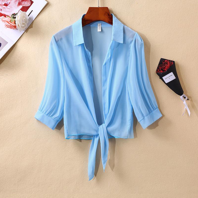 Womens Half-Sleeved Chiffon Top