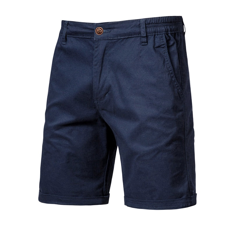 Mens Summer Solid Casual Elastic Waist Beach Shorts