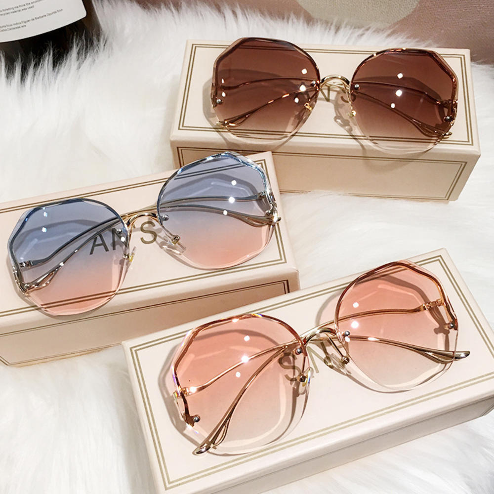 Women Fashion Irregular Sunglasses Girls Female Eyewear Luxury Vintage Sun Glasses