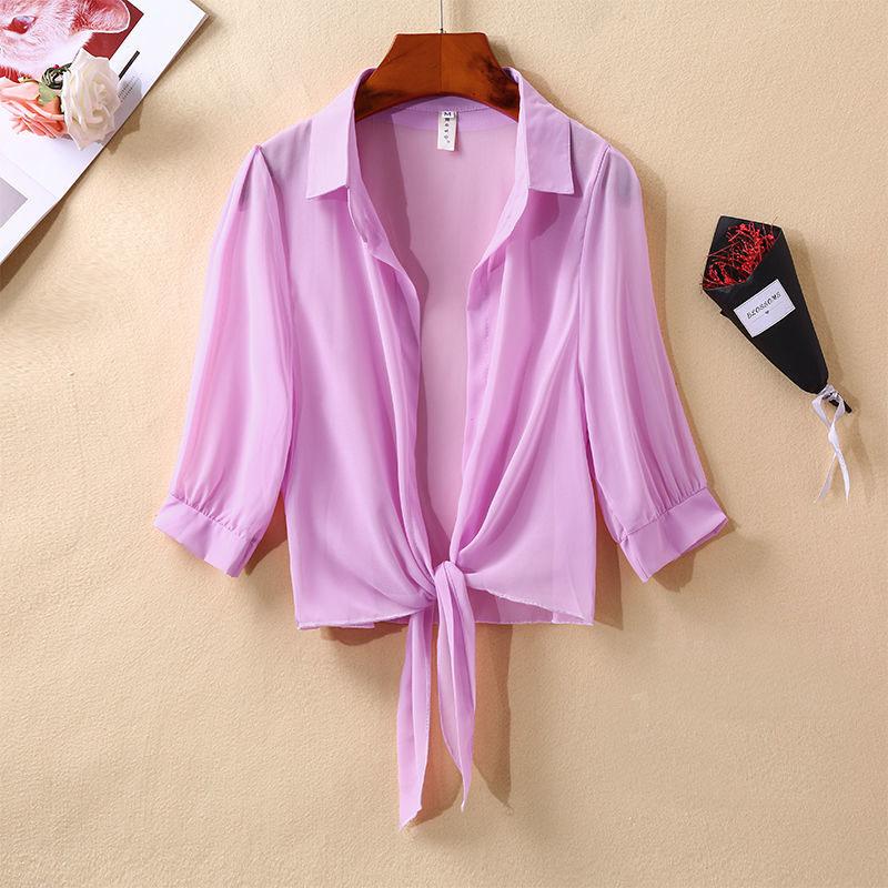 Womens Half-Sleeved Chiffon Top