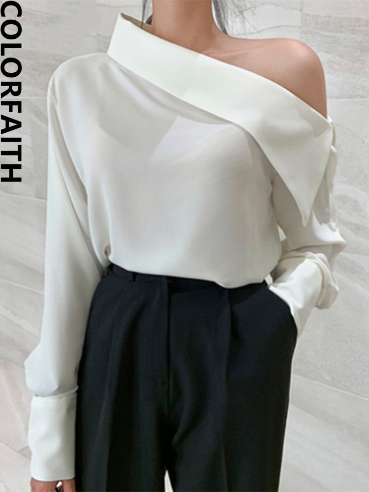 Womens Elegant One Shoulder Top