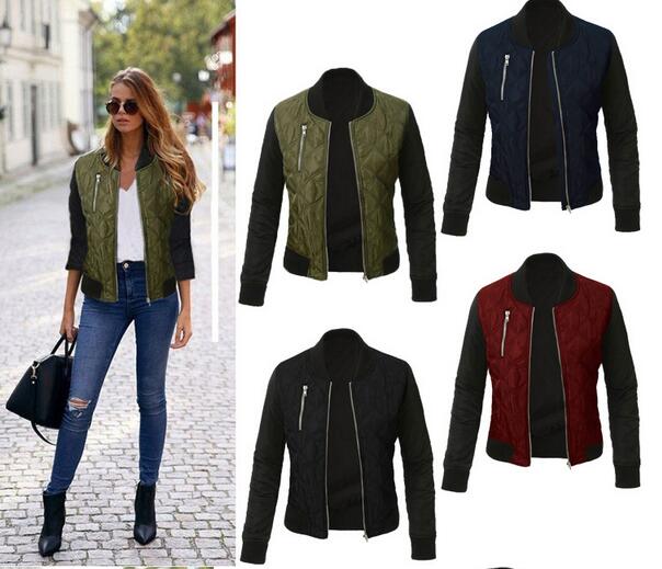 Womens Long sleeve patchwork casual jacket