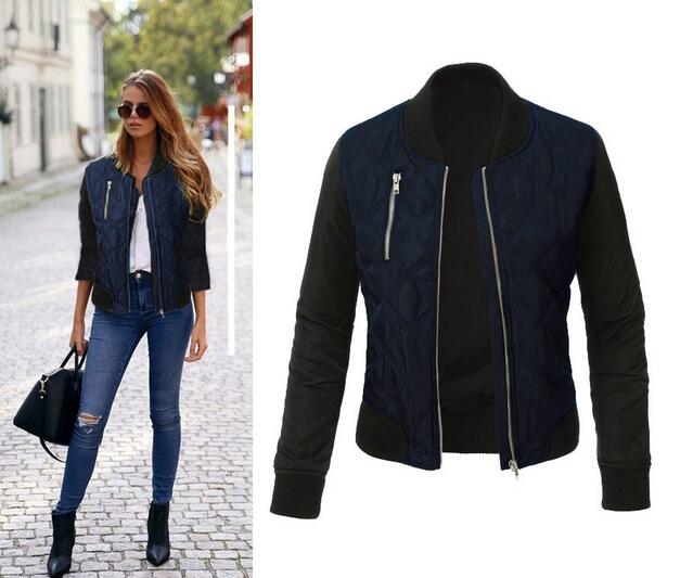 Womens Long sleeve patchwork casual jacket