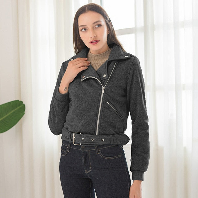 Womens Basic Slim Fit Long Sleeve Casual Jacket