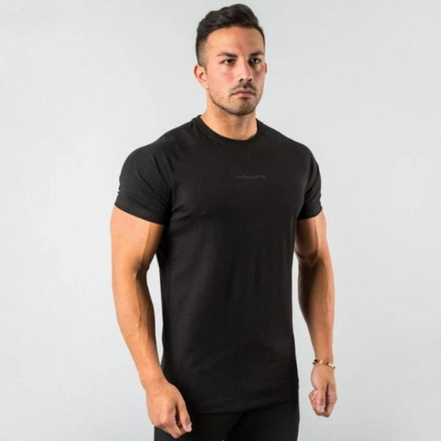 Mens Casual Cotton Skinny Short sleeve T-Shirt